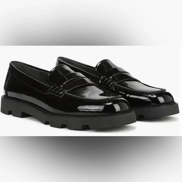 NEW Franco Sarto Quinnley Women's Black Patent Loafers Sz 9 - Picture 1 of 13